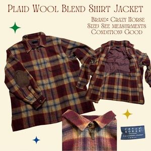Plaid Wool Blend Shirt Jacket